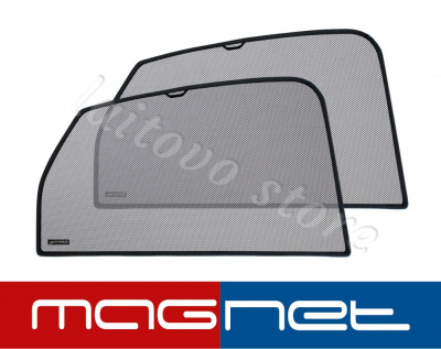 Peugeot 407 (2004-2010) комплект бескрепёжныx защитных экранов Chiko magnet, задние боковые (Стандарт)
